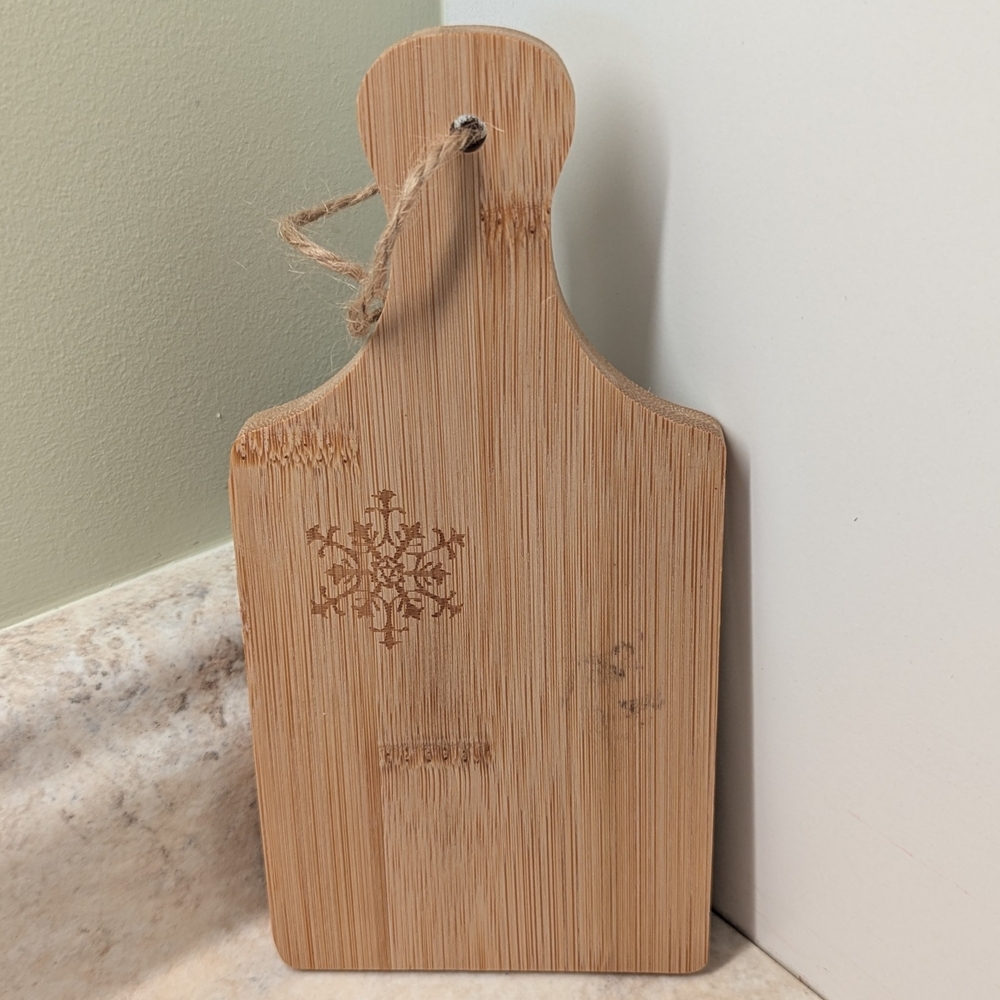 Bamboo Mini Cutting Board with ❄️ Snowflake Design ❄️